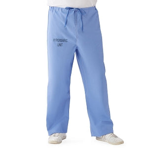 Medline Unisex 100% Cotton Reversible Hyperbaric Drawstring Scrub Pants - Unisex 100% Cotton Reversible Hyperbaric Drawstring Scrub Pants with Medline Color-Coding, Size M Regular Inseam, Ceil Blue - 659MHSM-CM