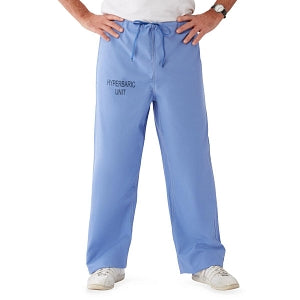 Medline Unisex 100% Cotton Reversible Hyperbaric Drawstring Scrub Pants - Unisex 100% Cotton Reversible Hyperbaric Drawstring Scrub Pants with Medline Color-Coding, Size M Regular Inseam, Ceil Blue - 659MHSM-CM