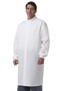 Medline Unisex ASEP Barrier Lab Coats - Unisex Barrier Lab Coat without Pockets, White, Size L - 6623BQWNPL