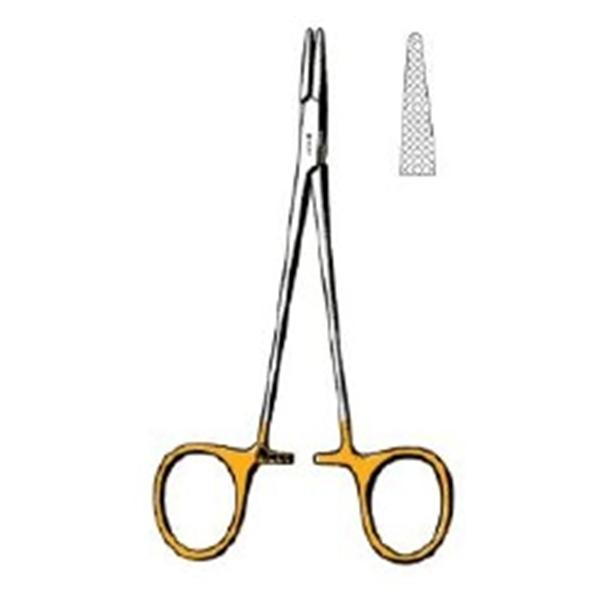 Sklar Instruments Holder Needle Halsey 5-1/4" Serrated Jaw Straight SS/TC Ea