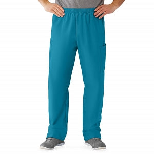 Medline AngelStat Unisex Elastic Waist Cargo Scrub Pants - AngelStat Unisex Elastic Waist Cargo Scrub Pants, Size S Long Inseam, Peacock - 674NBTSL