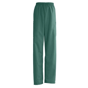 Medline AngelStat Unisex Elastic Waist Cargo Scrub Pants - Unisex Cargo Scrub Pants, Hunter Green, Size M Long - 674NHGML