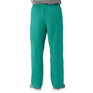 Medline AngelStat Unisex Elastic Waist Cargo Scrub Pants - AngelStat Unisex Elastic Waist Cargo Scrub Pants, Size 4XL Long Inseam, Emerald - 674NJT4XLM