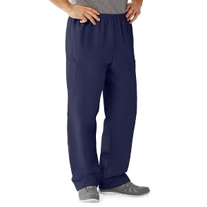 Medline AngelStat Unisex Elastic Waist Cargo Scrub Pants - AngelStat Unisex Elastic Waist Cargo Scrub Pants, Size L Regular Inseam, Navy - 674NNTLM