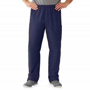 Medline AngelStat Unisex Elastic Waist Cargo Scrub Pants - AngelStat Unisex Elastic Waist Cargo Scrub Pants, Size L Regular Inseam, Navy - 674NNTLM