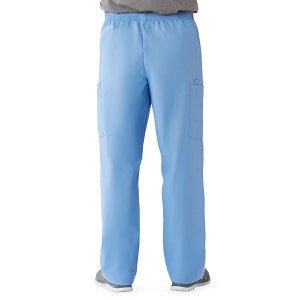 Medline AngelStat Unisex Elastic Waist Cargo Scrub Pants - AngelStat Unisex Elastic Waist Cargo Scrub Pants, Size M Long Inseam, Ceil Blue - 674NTHML