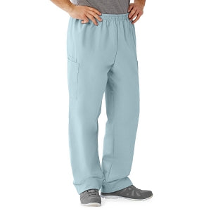 Medline AngelStat Unisex Elastic Waist Cargo Scrub Pants - AngelStat Unisex Elastic Waist Cargo Scrub Pants, Size XL Long Inseam, Misty - 674NTZXLL