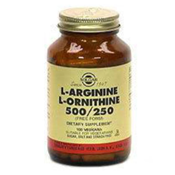 Solgar Vitamin & Herb L-Arginine/L-Ornith Supplement Adult Vegicaps 500mg/250mg 100/Bt