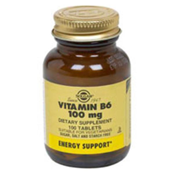 Solgar Vitamin & Herb Vitamin B-6 Supplement Adult Vegicaps 100mg 100/Bt