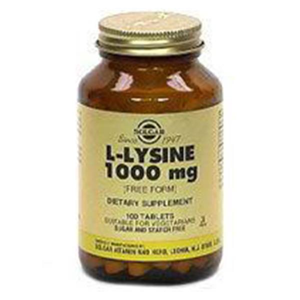 Solgar Vitamin & Herb L-Lysine Supplement Adult Tablets 1000mg 100/Bt