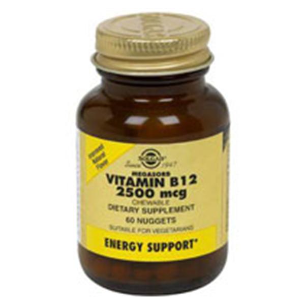 Solgar Vitamin & Herb Megasorb Supplement Vitamin B-12 Nuggets 2500mcg 60/Bt