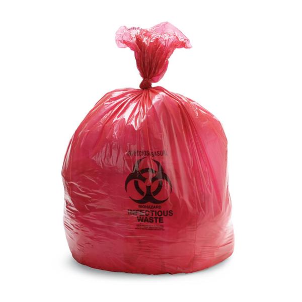 Medline Industries  Bag Biohazard X-Seal 17x17" 4g Zp LDPE Rd/Blk 1.5ml Symbl 500/Ca