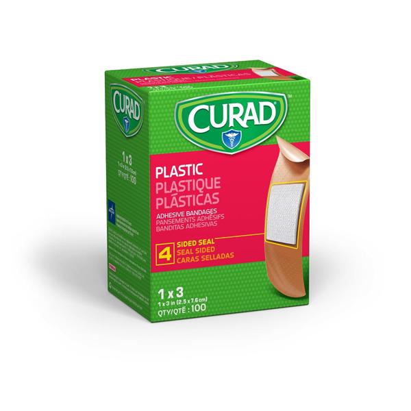 Medline Industries  Bandage Strips Plastic Sheer-Gard 1x3" Flexible Flesh LF 100/Bx, 12 BX/CA (NON25600)
