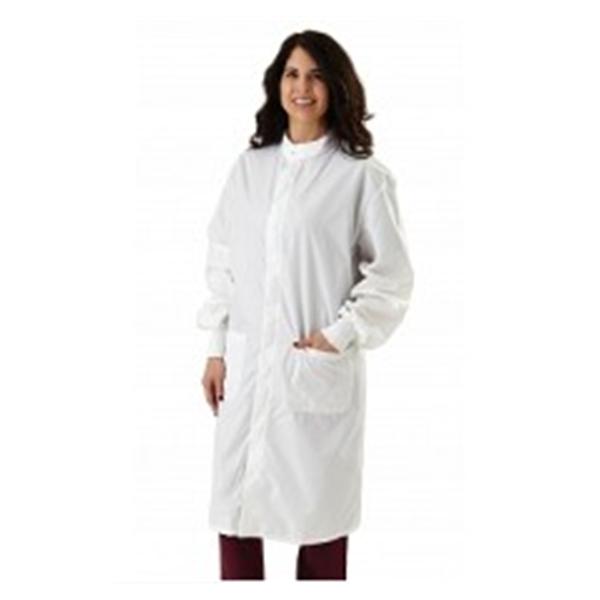 Medline Industries  Lab Coat Barrier Poly/Crbn ASEP Unsx Wht Sm Ea