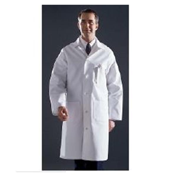 Medline Industries  Lab Coat Full Length 100% Cotton Mens White Size 48 Ea