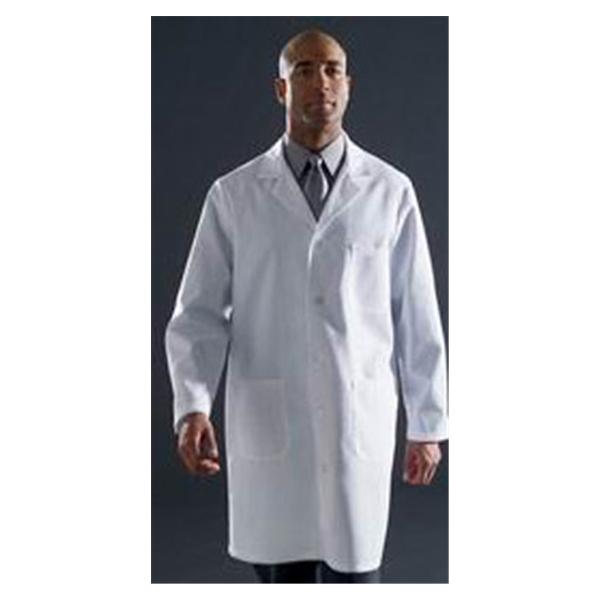 Medline Industries  Lab Coat Stf Lngth Poly/Ctn M Wht Sz 44 39" Ea
