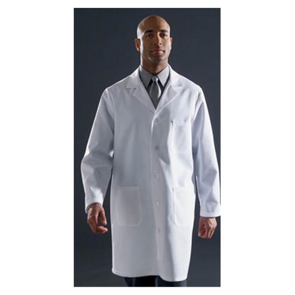 Medline Industries  Lab Coat 80% Polyester / 20% Cotton Poplin Mens Wht Sz 28 39" Ea