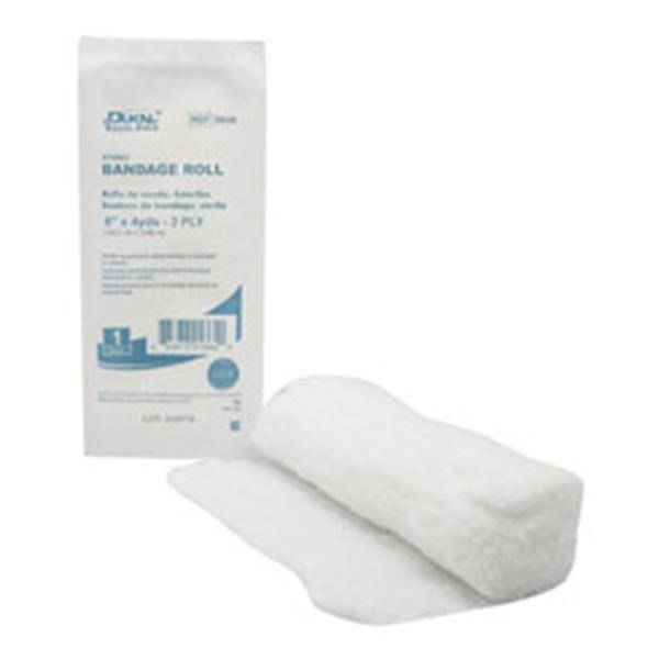 Dukal oration Bandage 6"x4yd Gauze Fluff Roll Sterile 48/Ca