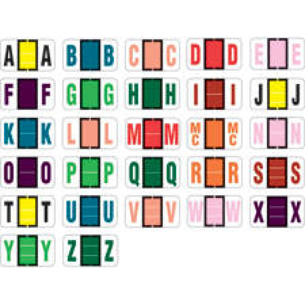 Pos Compatible Color-Code Label Alphabetical Compatible Series 1 5/8" X 15/16" 126/Pack, 27 Pack/Set