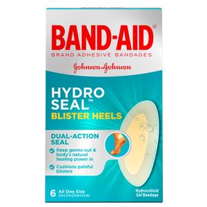 Johnson & Johnson Band-Aid Hydro Seal Blister Heel Bandage, 1.1" x 2.1" - 6 Count