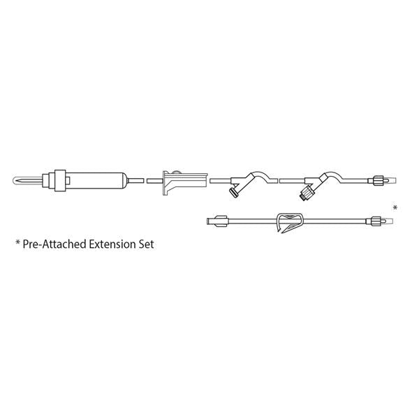 Medsource International IV Administration Set Ndls 1 Splt Sptm/Yinj 83" 10 Drops/mL Ea, 50 EA/CA (MS-831106)