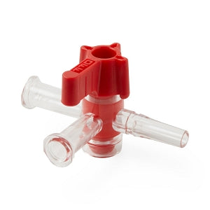 Namic 4-Way Stopcocks - 4-Way Stopcock with OFF Handle Position, Low Pressure, Luer-Slip Tip, Female Fitting, 200 PSI - H965700150111