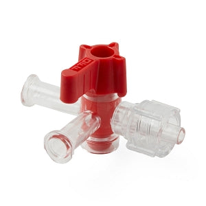 Namic 4-Way Stopcocks - 4-Way Stopcock with OFF Handle Position, Low Pressure, Rotating Male Collar, Female Fitting, 200 PSI - H965700150121