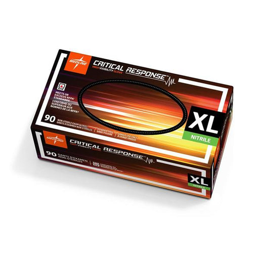 Medline Industries  Gloves Exam Powder-Free Nitrile Latex X-Large 90/Bx, 10 BX/CA (CR911XL)