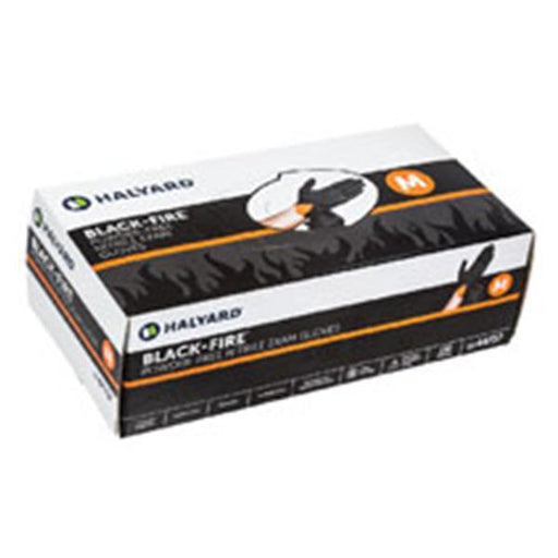 O & M Halyard Gloves Exam Black-Fire PF Nitrile LF Lg Black / Orange 150/Bx, 10 BX/CA (44758)