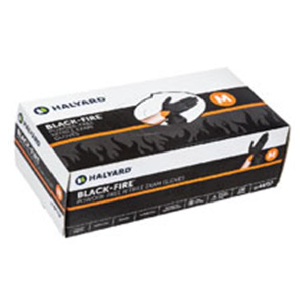 O & M Halyard Gloves Exam Black-Fire PF Nitrile LF Lg Black / Orange 150/Bx, 10 BX/CA (44758)