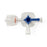 Namic 3-Way Stopcocks - 3-Way Stopcock with OFF Handle Position, High Pressure, Left Handed, Rotating Male Adaptor, Female Fitting, 1, 050 PSI - H965700550081