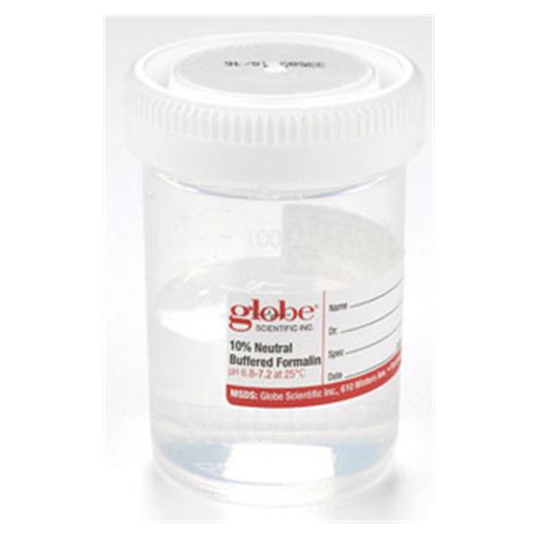 Globe Scientific  Prefilled Container 10% Neutral Buffered Formalin 120mL 96/Ca