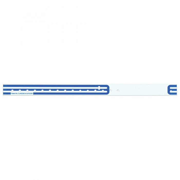 Compuband Thermal Wristband Thermal Clasp Closure 3/4"X11 1/2 1" Pedi Blue - 350 Per Box Quantity: 350 Per Box Information Area: 3 1/8" L X 3/4" H Size Of Band: 11 1/2" L X 3/4" W Core Size: 1" Outer Diameter: 4.10"