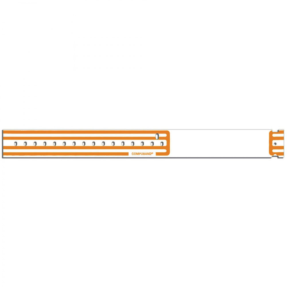 Compuband Thermal Wristband Thermal Clasp Closure 1 1/8"X11 1/2 1 1/2" Adult Orange - 500 Per Box