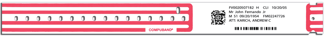 Compuband Thermal Wristband Thermal Clasp Closure 1 1/8"X11 1/2 1" Adult Red - 200 Per Box