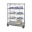 Quantum Storage 3-Sided Linen Carts - 3-Sided 24" x 36" x 70" Linen Cart with 4 Wire Shelves, 1 Solid Shelf and a Dolly Base - WRDBS4-63-2436EP-5