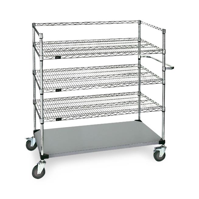 Open Surgical Case Cart, Stainless Steel, 4 Shelf, 24" W x 48" L x 60" H