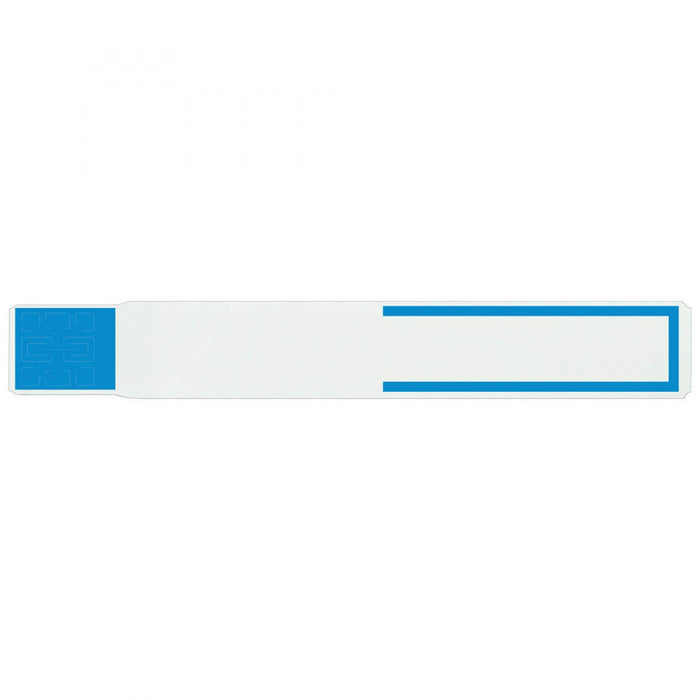 Black Bar At Perforation Dimensions: 7" X 1" Info Area: 5 1/2" X 3/4" Bands/Roll: 700 Rolls/Box: 6 Core Size: 3" Wound Out