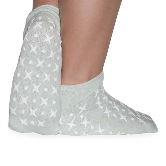 Encompass Group Essential-Steps Patient Safety Footwear - Essential Steps Sock with Double Tread, Size L, Blue - ES105