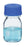 DWK Kimble Round Glass Media Bottles with Blue Screw Caps - GL 45 Media Storage Bottles, 100 mL Capacity, 20 mL to 80 mL Graduation Range - 14395-100