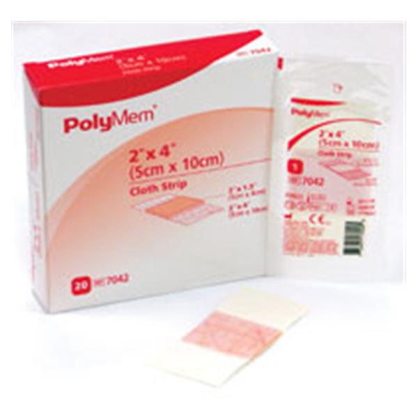 Ferris Mfg  Dressing PolyMem Hydrphlc QdrFm 2x4 Strip Strl Adhs Pink LF 20/Bx, 5 BX/CA (7042)