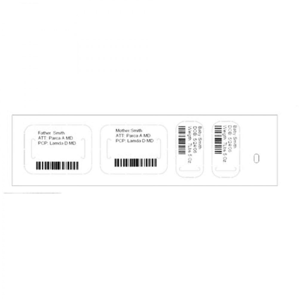 Precision Thermal Wristband Tag Thermal X 1 1/2" 1-1/8" L X 1-1/4" H (Adult) 1-1/8" L X 5/8" H (Infant) White - 400 Per Box