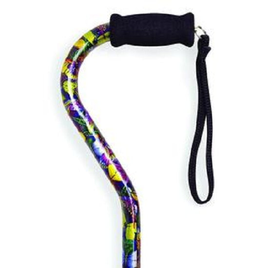 Offset Handle Cane - Red Marble