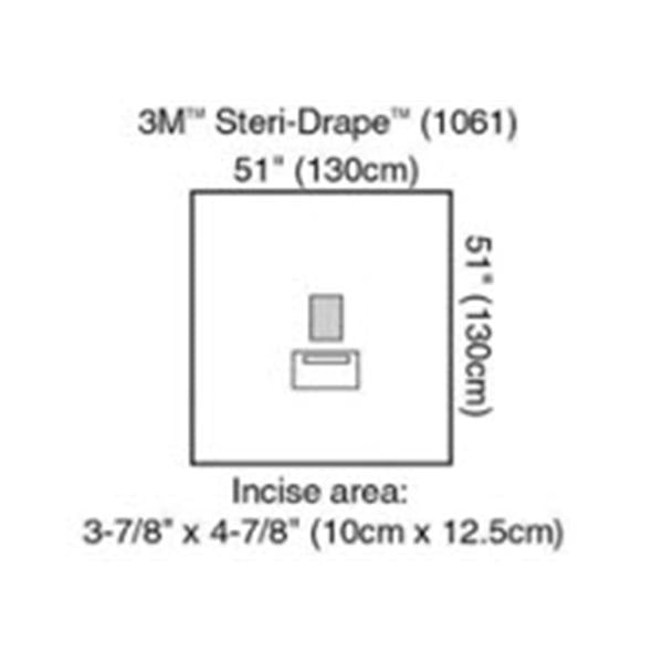 3M Medical Products Drape Ophthalmic Surgical Steri-Drape Fen 51x51 Md Clr 10/Bx, 4 BX/CA (1061)