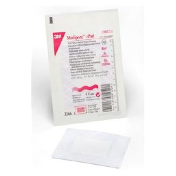 3M Medical Products Drsng Wnd Mdpr +Pd Sft Clth 3.5x4 Strl Adh NAdh Wht Abs LF 25/Bx, 4 BX/CA (3566)