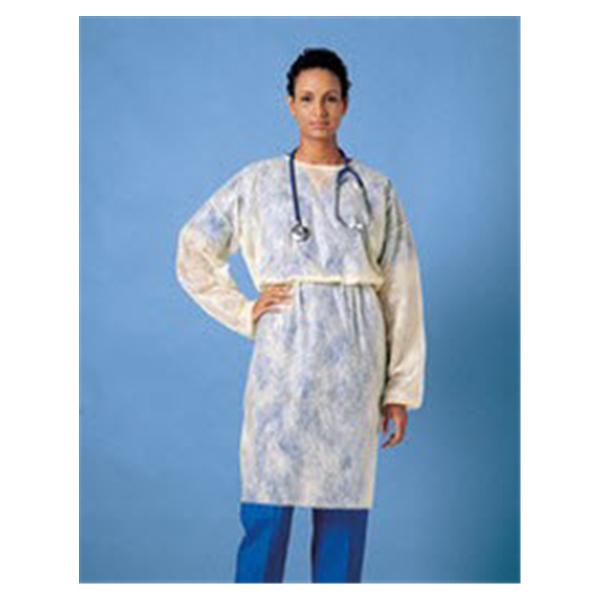Busse Hospital Disposable Gown Isolation Universal Yellow Knit Cuff 50/Ca