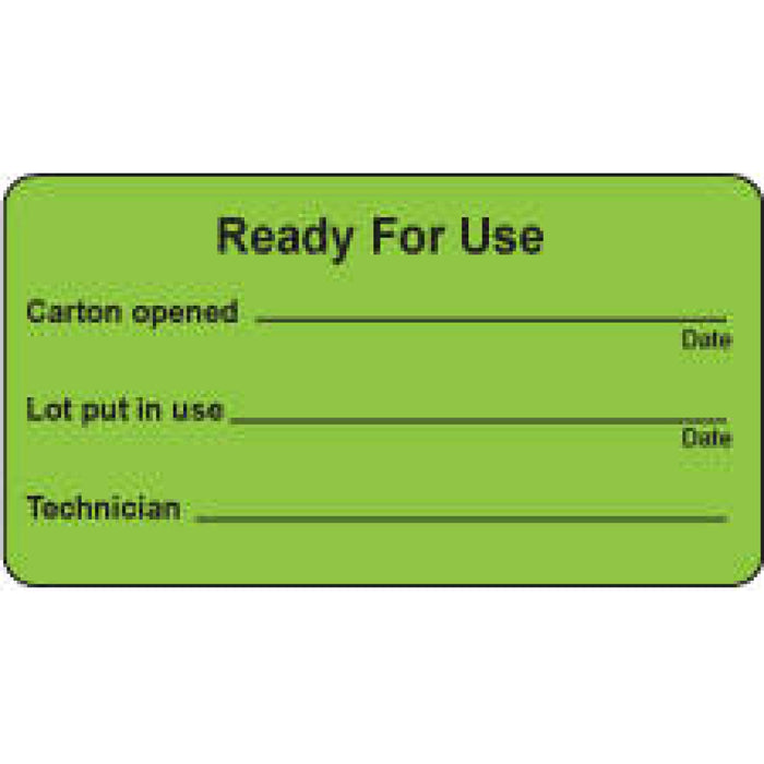 Label Paper Permanent Ready For Use 3" X 1 5/8" Fl. Green 1000 Per Roll