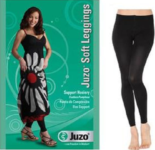 Juzo Soft Women's Compression Leggings, 15 to 20 mmHg, Size 2, Black