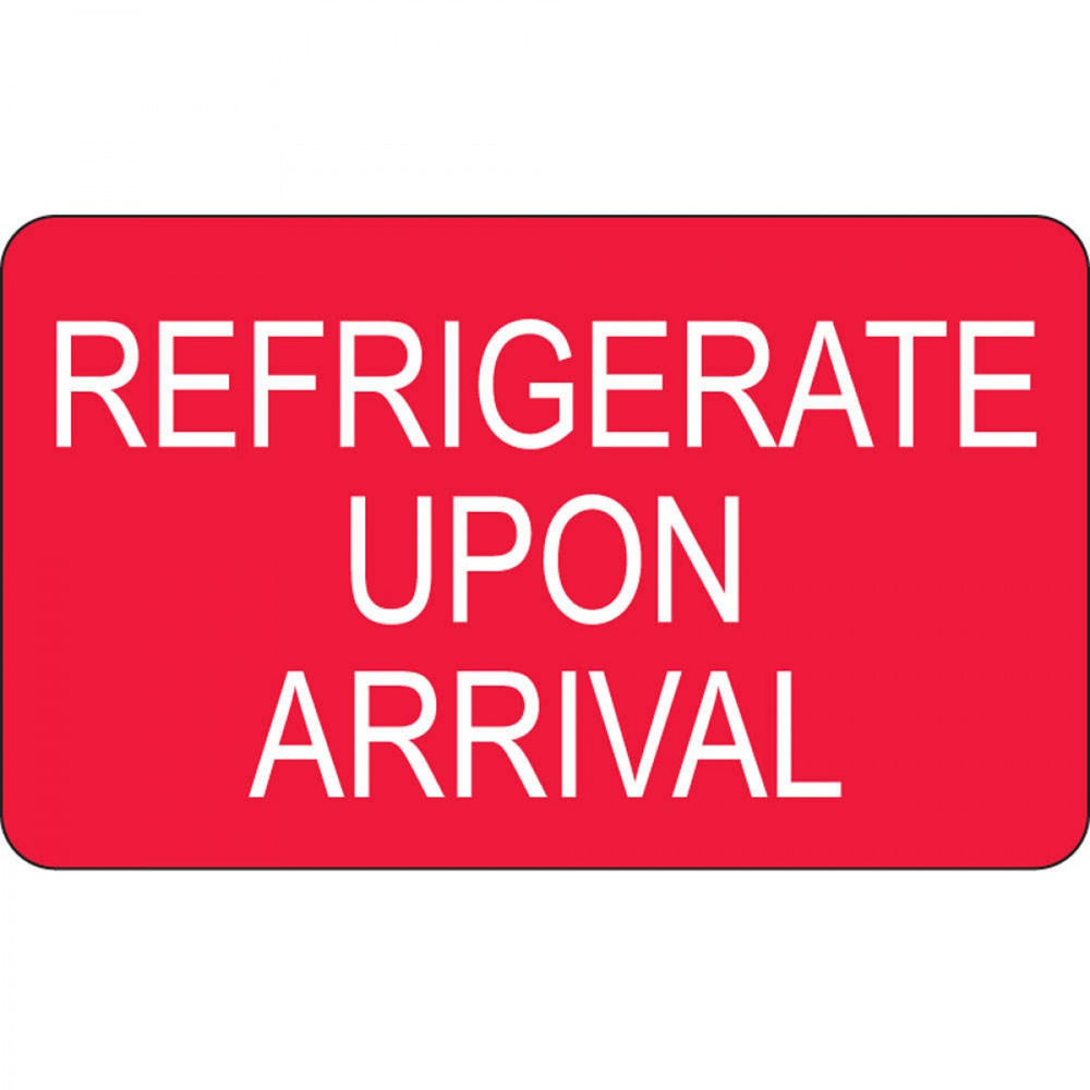 Label Paper Permanent Refrigerate Upon 1" Core 2 1/2" X 1 1/2" Red 500 Per Roll, 2 Rolls Per Box