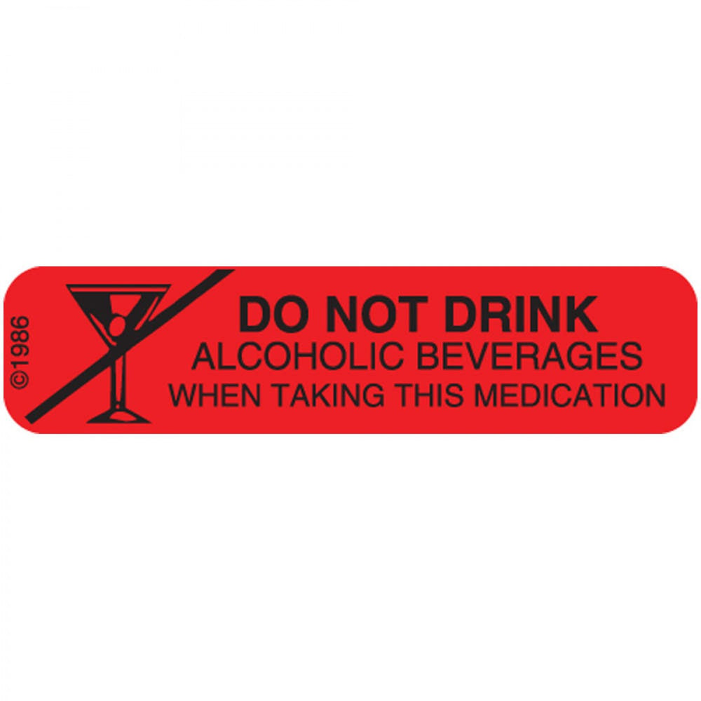 Label Paper Permanent No Alcohol While 1 9/16" X 3/8" Red 500 Per Roll, 2 Rolls Per Box